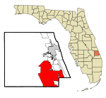 St. Lucie County Florida Incorporated and Unincorporated areas Port St. Lucie Highlighted